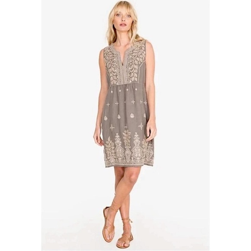 Johnny Was Embroidered Tasya Tank Linen Dress
